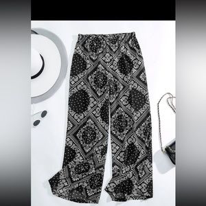 Print wide leg pants